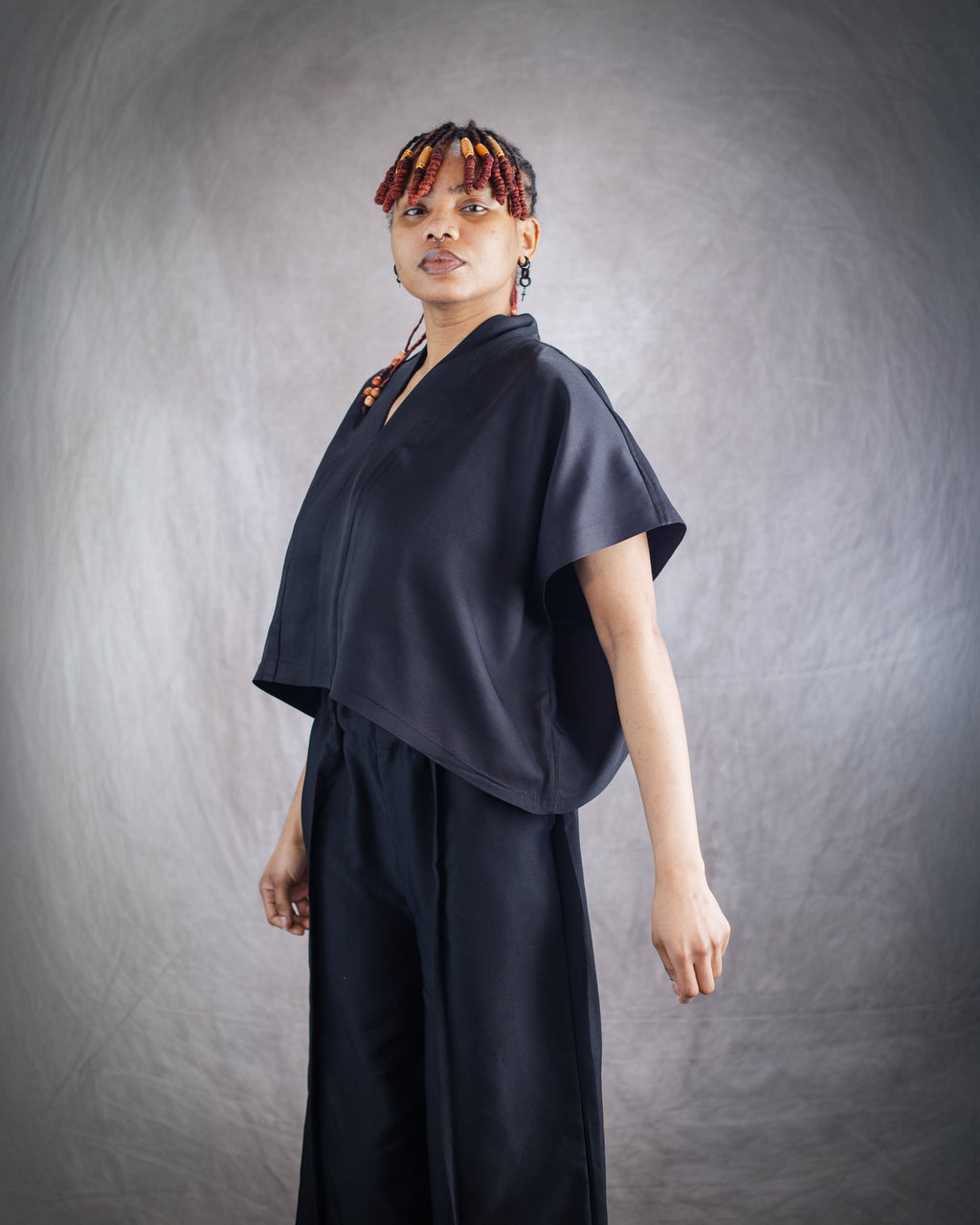 Non-Binary Wide Leg Trouser and Loose Gilet Set